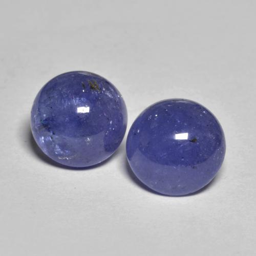 Pedras preciosas de Tanzanita Azul Violeta Intenso natural de 5.09 ct, Corte Redondo, Translúcido