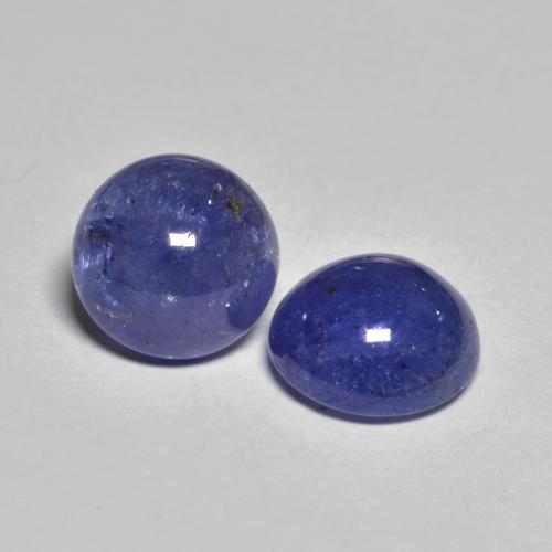 Pedras preciosas de Tanzanita Azul Violeta Intenso natural de 5.09 ct, Corte Redondo, Translúcido