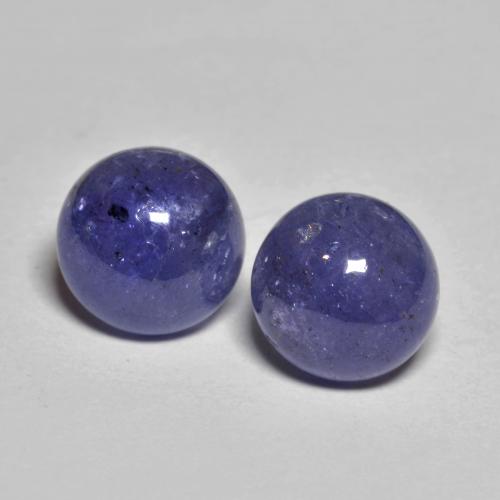 Pedras preciosas de tanzanita azul natural de 5,49 ct, corte redondo, translúcido