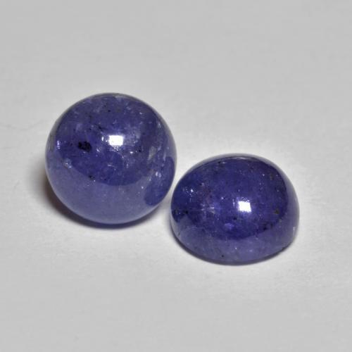Pedras preciosas de tanzanita azul natural de 5,49 ct, corte redondo, translúcido