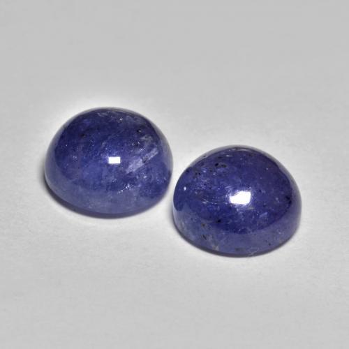 Pedras preciosas de tanzanita azul natural de 5,49 ct, corte redondo, translúcido