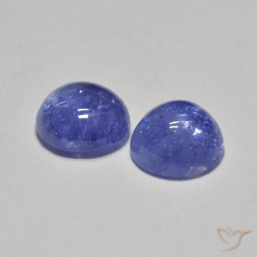 Pedras preciosas de Tanzanita Azul Violeta Intenso natural de 1.18 ct, Redondo, Translúcido