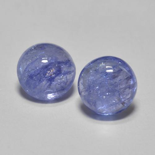 Pedras preciosas de tanzanita azul natural de 1,18 ct, corte redondo, translúcido
