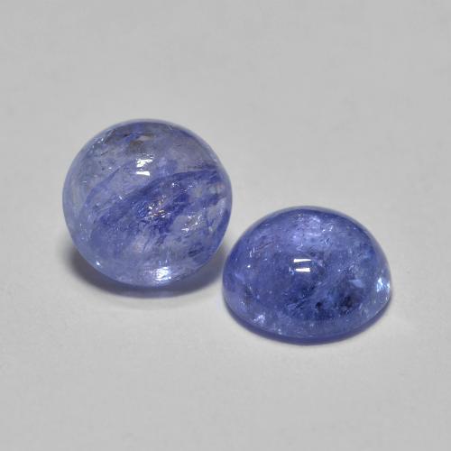 Pedras preciosas de tanzanita azul natural de 1,18 ct, corte redondo, translúcido
