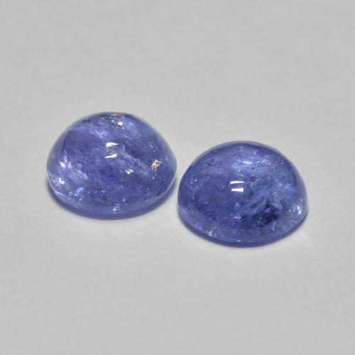 Pedras preciosas de tanzanita azul natural de 1,18 ct, corte redondo, translúcido