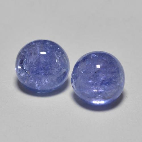 Pedras preciosas de tanzanita azul violeta intenso natural de 1,30 ct, corte redondo, translúcido