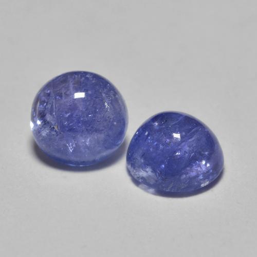 Pedras preciosas de tanzanita azul violeta intenso natural de 1,30 ct, corte redondo, translúcido