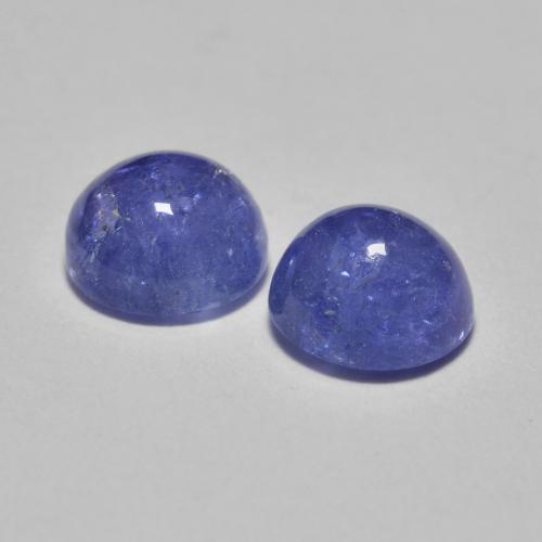 Pedras preciosas de tanzanita azul violeta intenso natural de 1,30 ct, corte redondo, translúcido