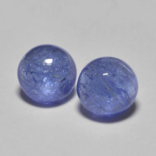 Pedras preciosas de tanzanita azul natural de 1,38 ct, corte redondo, translúcido