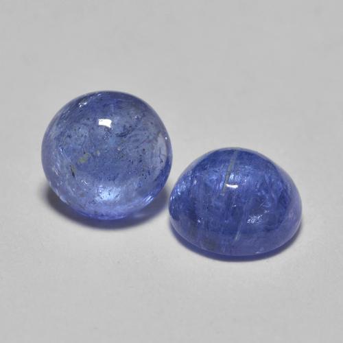Pedras preciosas de tanzanita azul natural de 1,38 ct, corte redondo, translúcido
