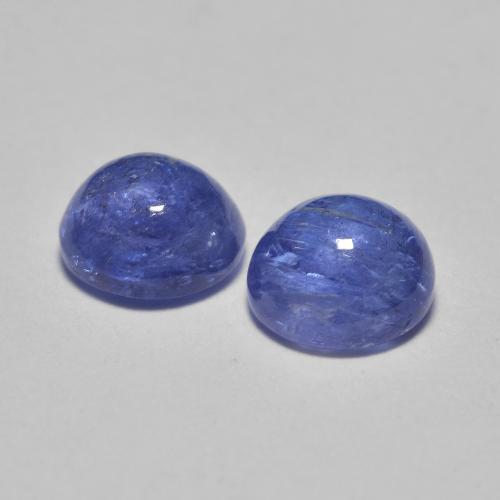 Pedras preciosas de tanzanita azul natural de 1,38 ct, corte redondo, translúcido