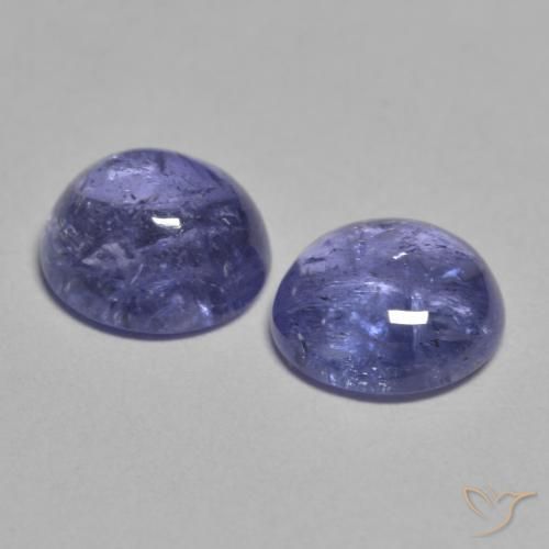 Pedras preciosas de Tanzanita Violeta azulado natural de 1.90 ct, Redondo, Transparente
