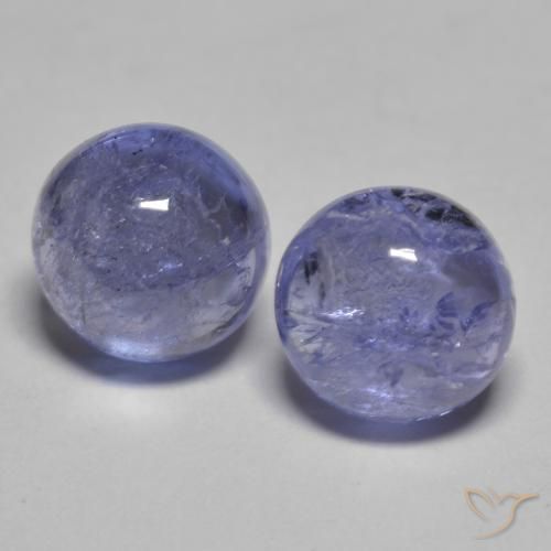 Pedras preciosas de tanzanita azul natural de 2,37 ct, corte redondo, translúcido