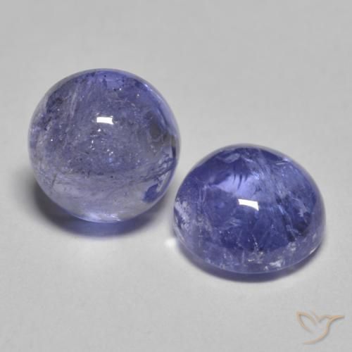 Pedras preciosas de tanzanita azul natural de 2,37 ct, corte redondo, translúcido
