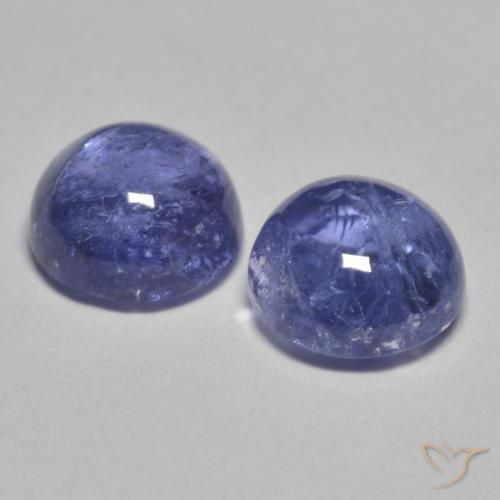 Pedras preciosas de tanzanita azul natural de 2,37 ct, corte redondo, translúcido