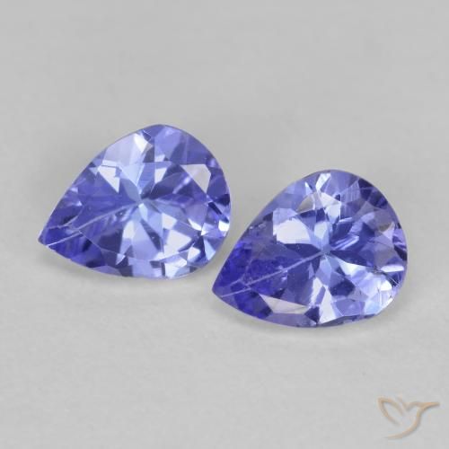 Pedras preciosas de tanzanita azul natural de 0,63 ct, formato de pêra, VS