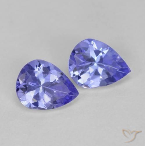 Pedras preciosas de tanzanita azul natural de 0,63 ct, formato de pêra, VS