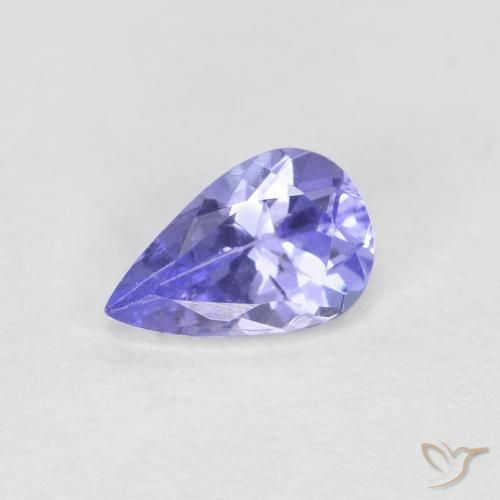 Tanzanita azul de 0,41 quilates, corte pera da Tanzânia de 6,1 x 3,9 mm, Photo A