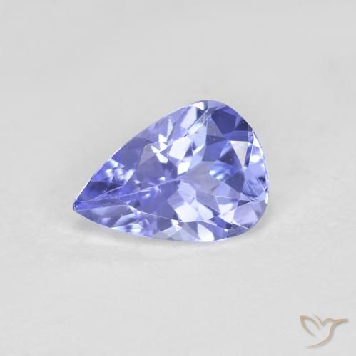Tanzanita azul de 0,42 quilates, corte pera da Tanzânia de 6 x 4,3 mm, Photo A