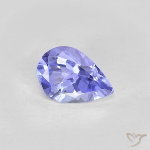 Tanzanita Azul Violeta Intenso Natural 0.40ct, Formato de pêra, VVS-VS