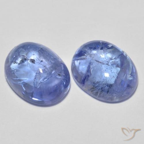 Pedras preciosas de Tanzanita Azul púrpura claro natural de 3.64 ct, oval, Transparente