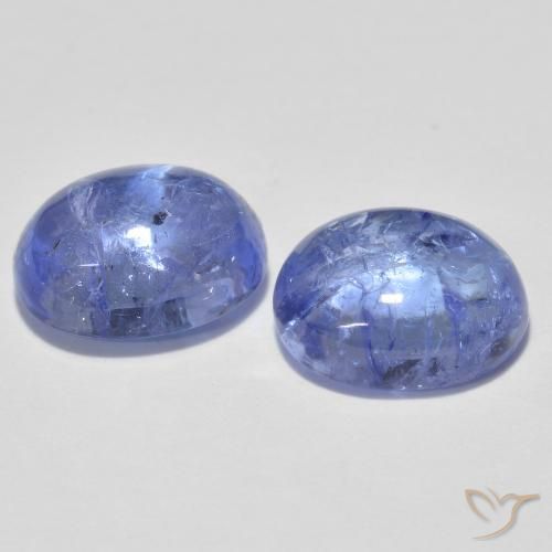 Pedras preciosas de Tanzanita Azul púrpura claro natural de 3.64 ct, oval, Transparente