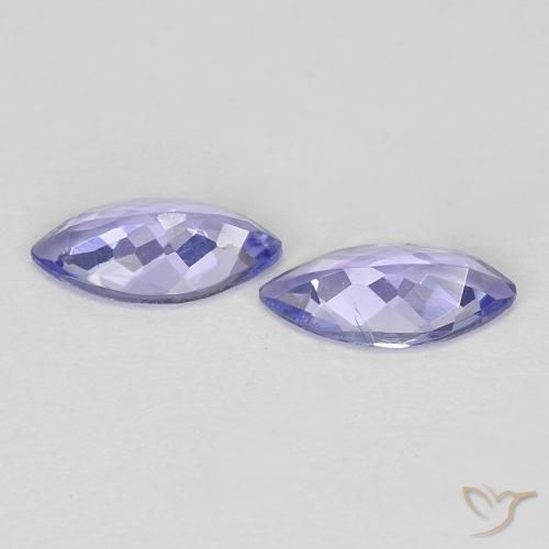 Pedras preciosas de Tanzanita Violeta Brilhante natural de 0.64 ct, Marquesa, VVS-VS