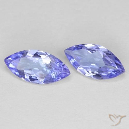 Pedras preciosas de Tanzanita Azul Violeta Intenso natural de 0.63 ct, Marquesa, VS