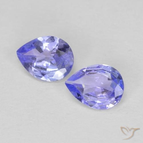 Pedras preciosas de Tanzanita Azul profundo natural de 0.53 ct, Formato de pêra, VVS-VS