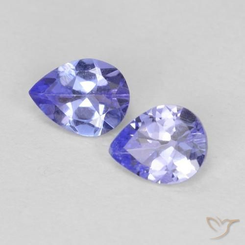 Pedras preciosas de Tanzanita Azul elétrico natural de 0.58 ct, Formato de pêra, VVS-VS