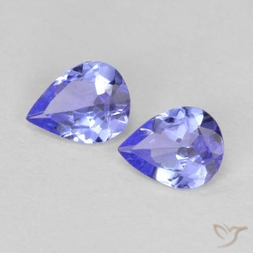 0.55ctw Natural azul intenso Tanzanita, Formato de pêra, VS