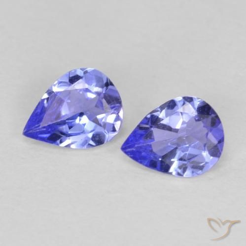 Pedras preciosas de Tanzanita azul intenso natural de 0.55 ct, Formato de pêra, VS
