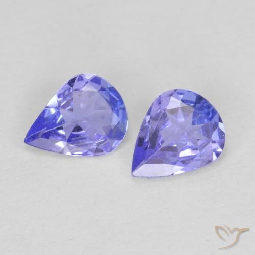 Pedras preciosas de Tanzanita Violeta Azul natural de 0.48 ct, Formato de pêra, VS