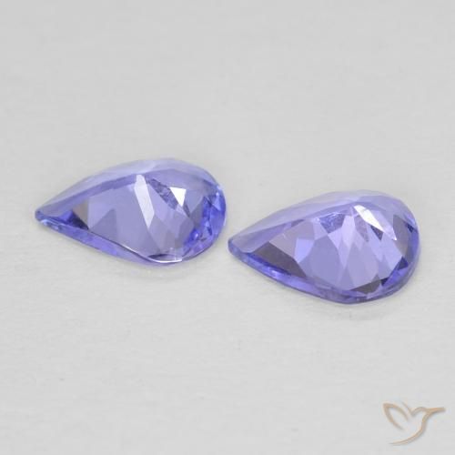 Pedras preciosas de Tanzanita Violeta Azul natural de 0.48 ct, Formato de pêra, VS