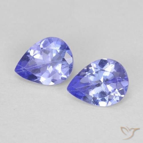 Pedras preciosas de Tanzanita Violeta Azul natural de 0.65 ct, Formato de pêra, VS