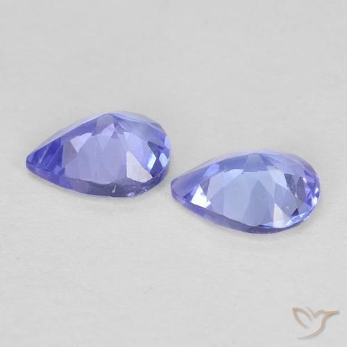 Pedras preciosas de Tanzanita Violeta Azul natural de 0.65 ct, Formato de pêra, VS