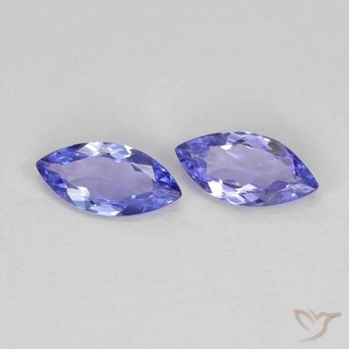 Pedras preciosas de Tanzanita Azul Violeta Intenso natural de 0.61 ct, Marquesa, VS