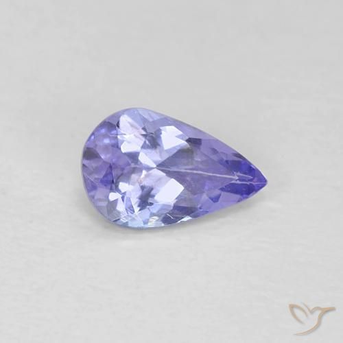 Tanzanita Azul Violeta Intenso Natural 0.38ct, Formato de pêra, VVS-VS