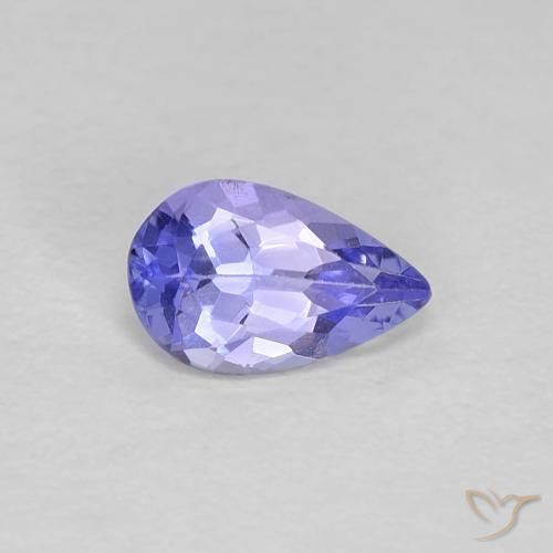 Tanzanita Azul elétrico Natural 0.37ct, Formato de pêra, VVS