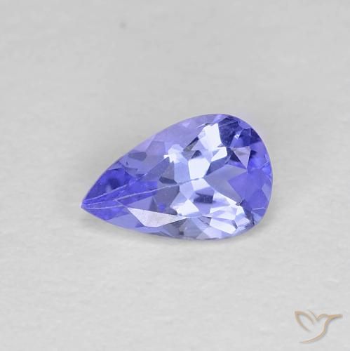 Tanzanita azul natural 0,38ct, formato de pêra, VVS
