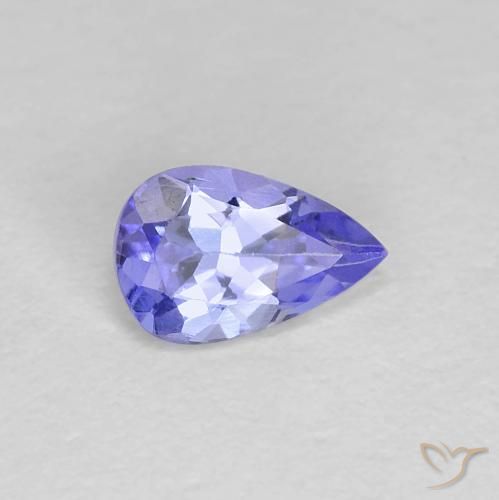 Tanzanita azul natural 0,38ct, formato de pêra, VVS