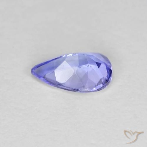 Tanzanita azul natural 0,38ct, formato de pêra, VVS