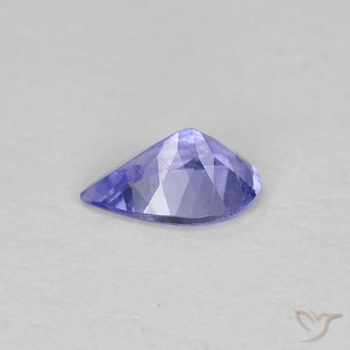 Tanzanita Azul Violeta Intenso Natural 0.36ct, Formato de pêra, VVS-VS