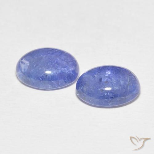 Pedras preciosas de Tanzanita Azul Violeta Claro natural de 4.91 ct, oval, Transparente