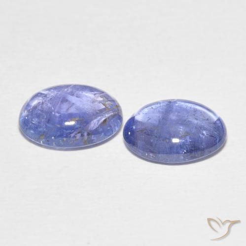 Pedras preciosas de Tanzanita Azul púrpura claro natural de 5.78 ct, oval, Transparente