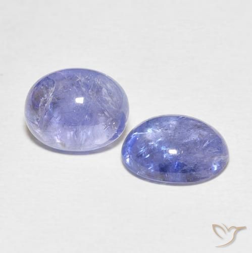Pedras preciosas de Tanzanita Azul púrpura claro natural de 6.45 ct, oval, Transparente