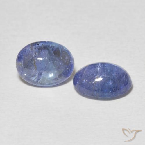 Pedras preciosas de Tanzanita Azul púrpura claro natural de 4.48 ct, oval, Transparente
