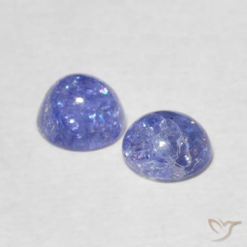 Pedras preciosas de Tanzanita Azul Violeta Intenso natural de 1.24 ct, Redondo, Transparente