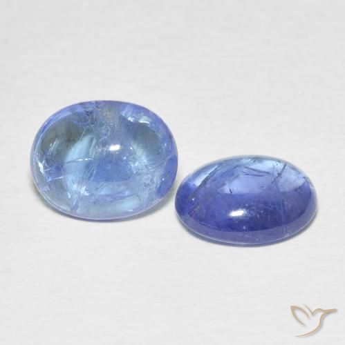 Pedras preciosas de Tanzanita Azul púrpura claro natural de 6.17 ct, oval, Transparente