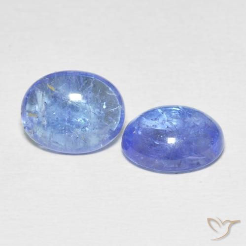 Pedras preciosas de Tanzanita Azul claro natural de 6.68 ct, oval, Transparente